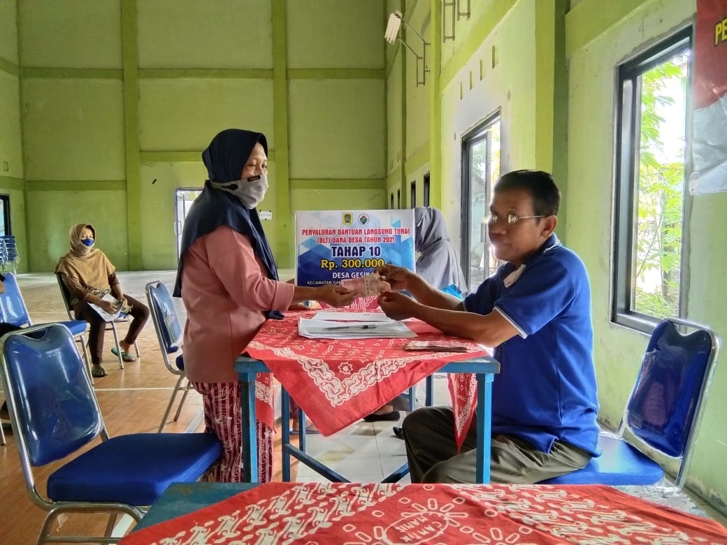 Penyaluran BLT DD Tahap 10 Tahun 2021 Desa Gesikan Kecamatan Gantiwarno