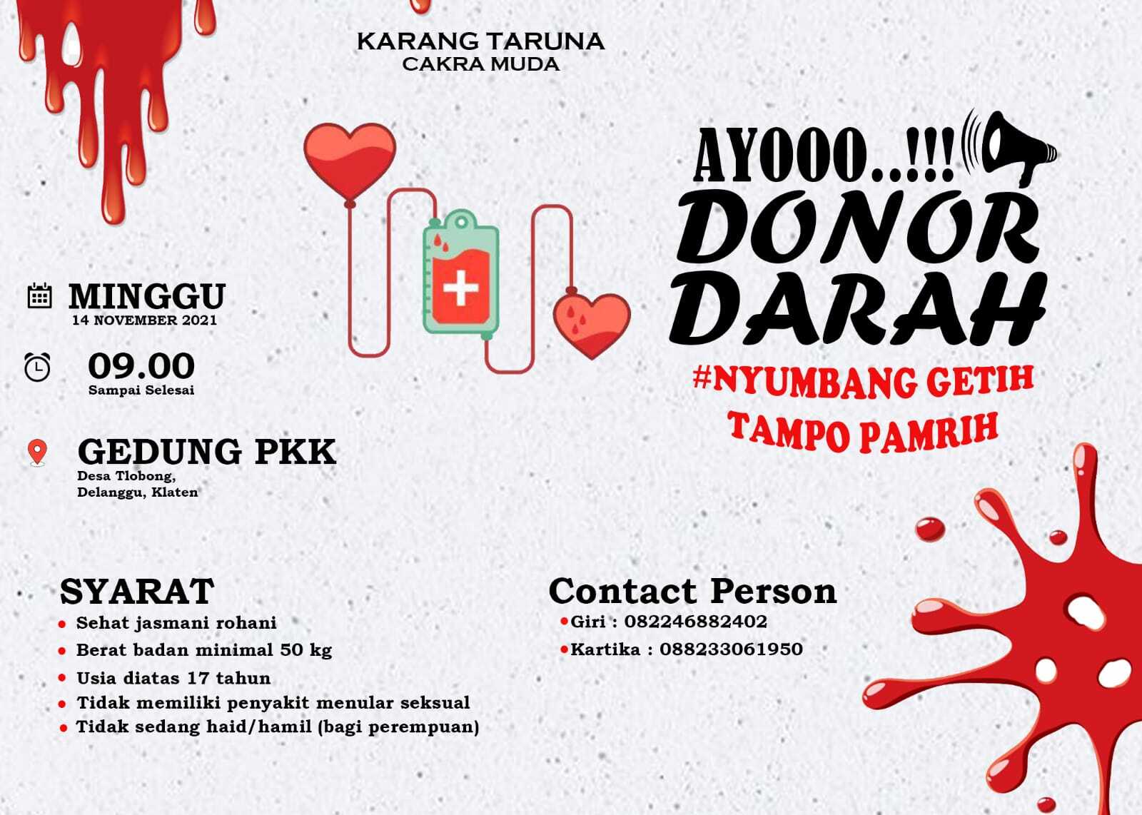 Donor Darah Karang Taruna Cakra Muda