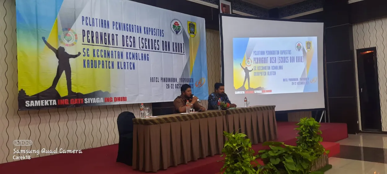 Pelatihan Peningkatan Kapasitas Perangkat desa Se kecamatan Kemalang