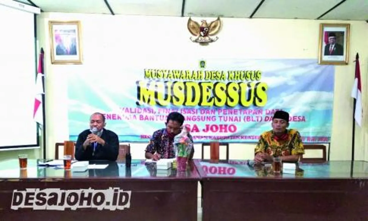 Desa Joho mengadakan Musdes Khusus BLT Dana Desa Tahun 2020
