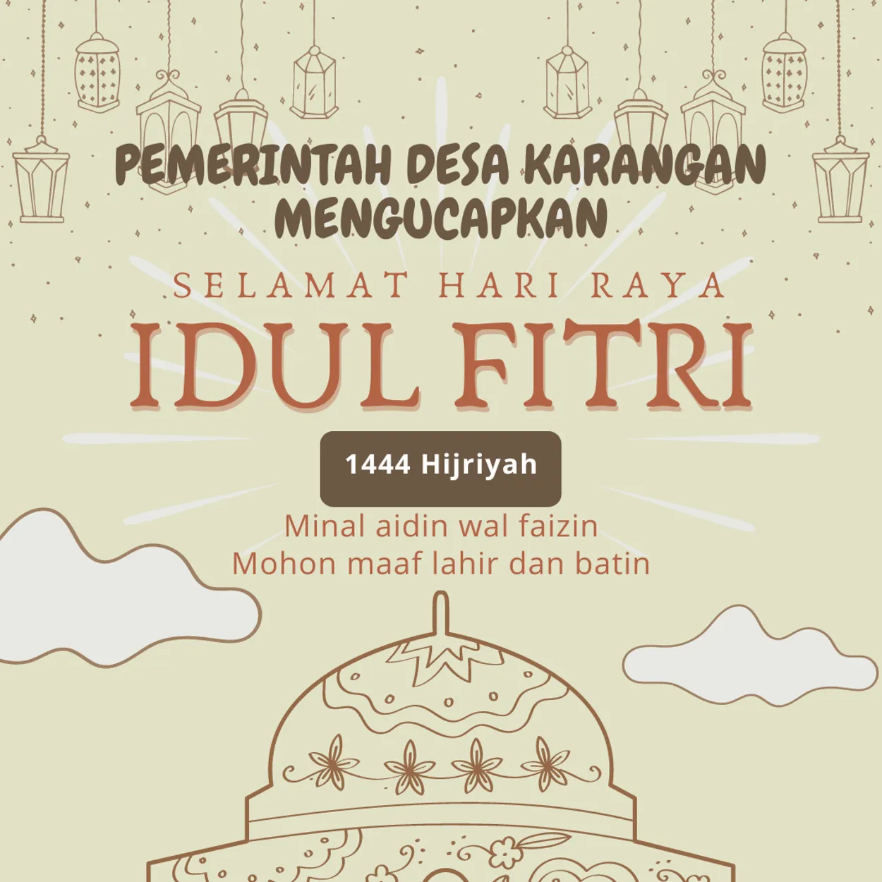 Pemerintah Desa Karangan Mengucapkan Selamat Hari Raya Idul Fitri