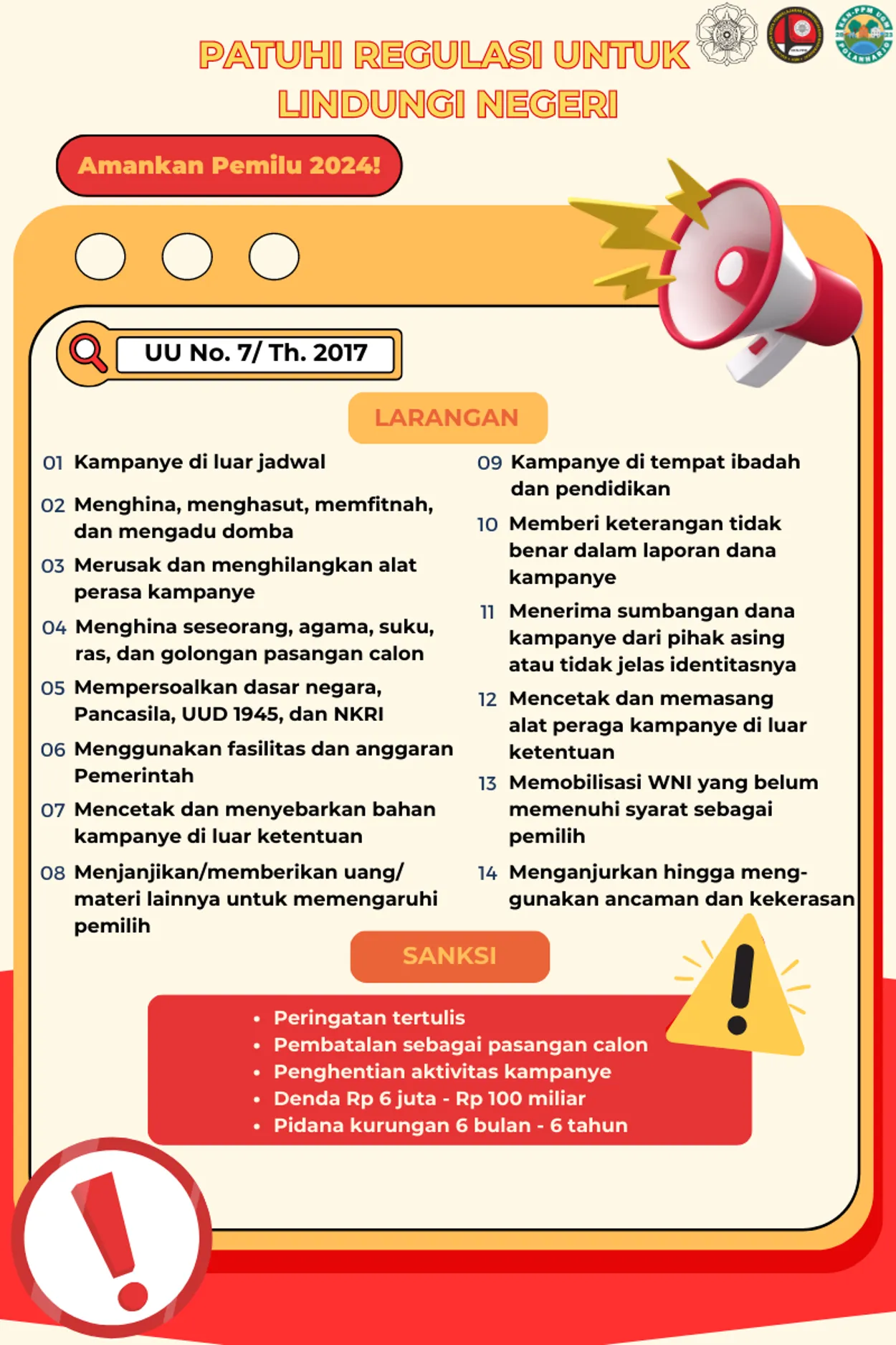 PATUHI REGULASI UNTUK LINDUNGI NEGERI